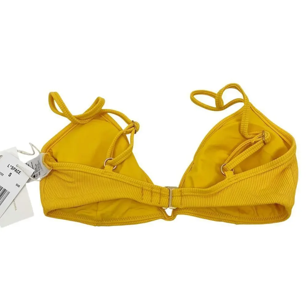 L*Space Helena Underwire Bikini Top Sunshine Gold Size Small NEW